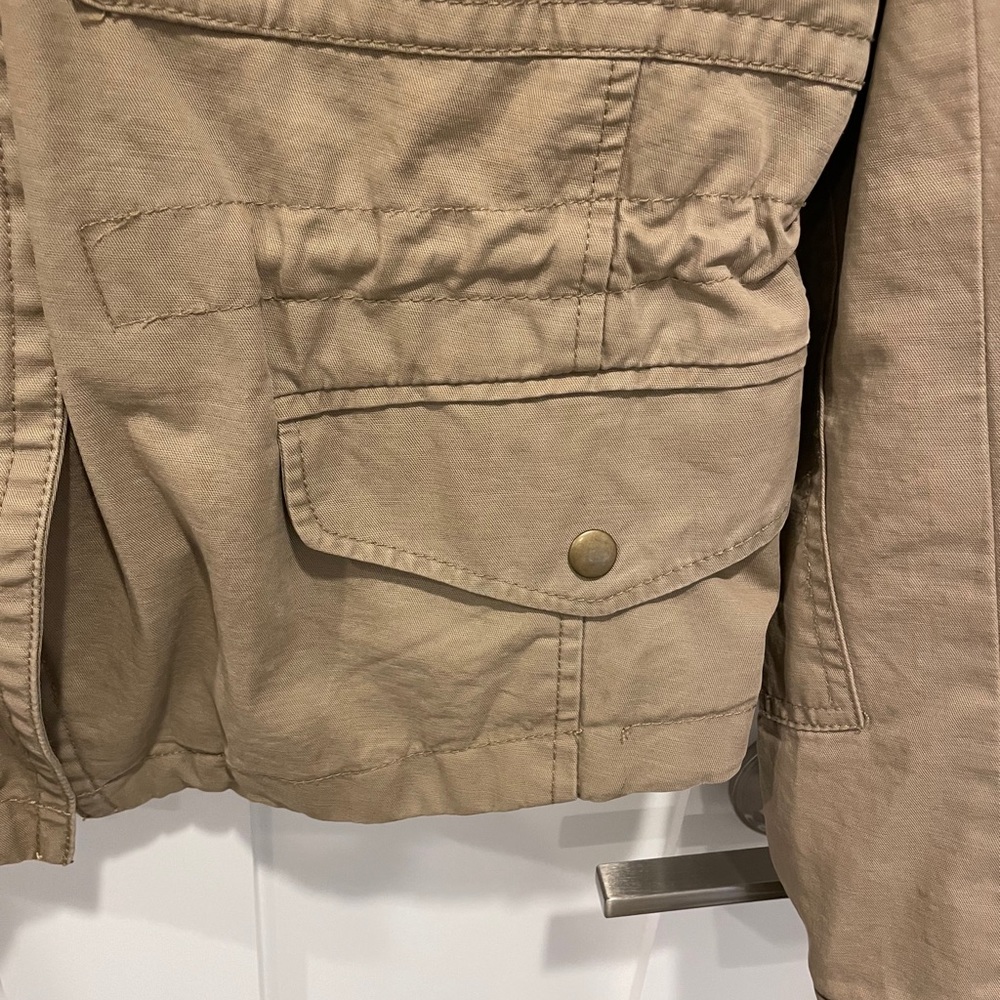 GAP Khaki Zip Up Utility Jacket Large - Picture 3 of 8